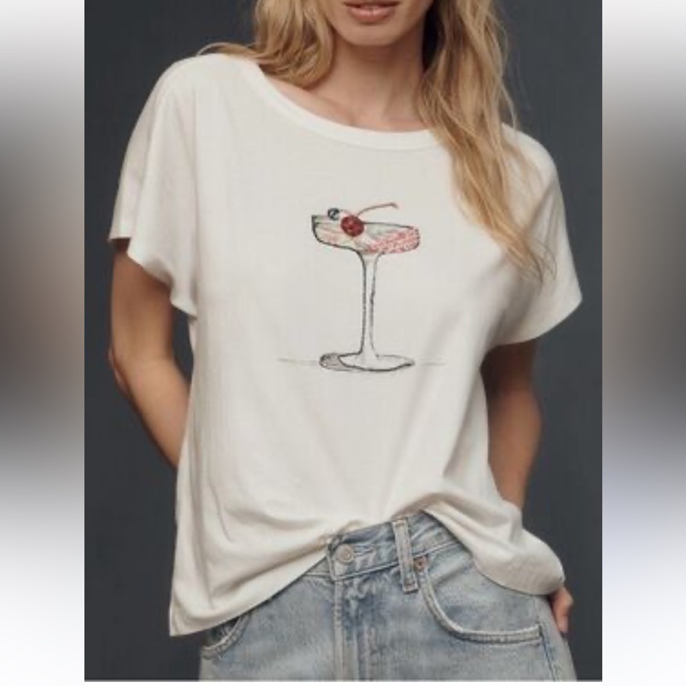 Maeve Embroidered Cocktail T-Shirt